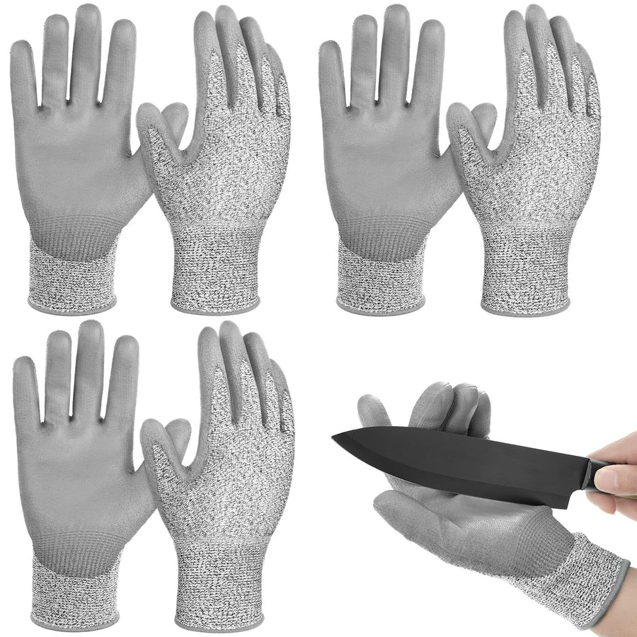 Level 5 Cut Resistant Gloves, 6 Count, Grey, Unisex, Protective Glove