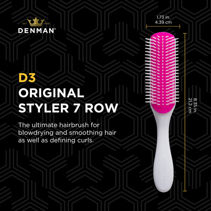 Original Curl Definer & Styler 7 Row Hairbrush for Detangling, Separating, and Defining Curls, Curly Hairbrush - D3 Cherry Blossom