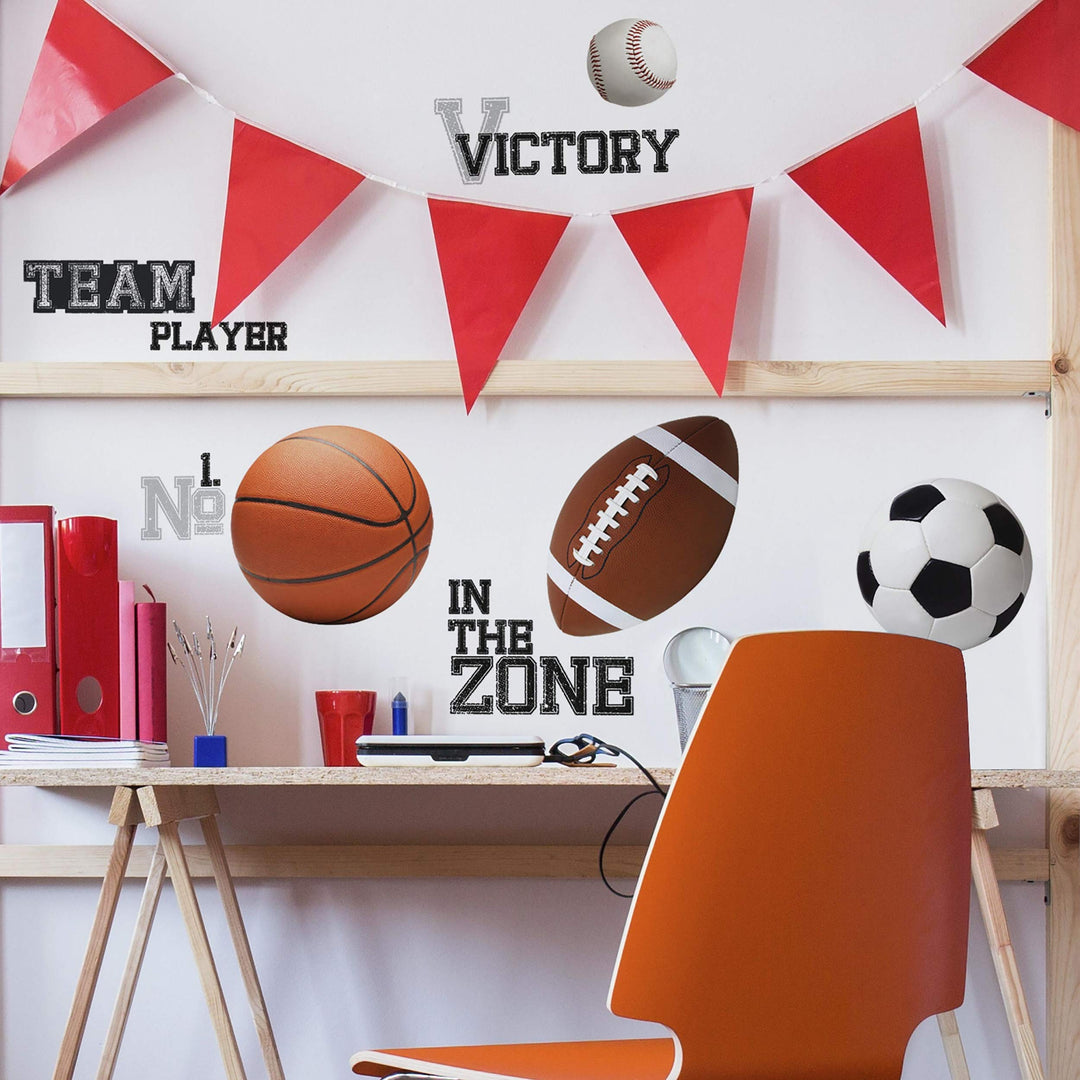 RMK1705SCS All Star Sports Saying Peel and Stick Wall Decals 10 inch x 18 inch