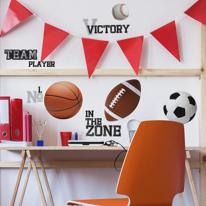 RMK1705SCS All Star Sports Saying Peel and Stick Wall Decals 10 inch x 18 inch