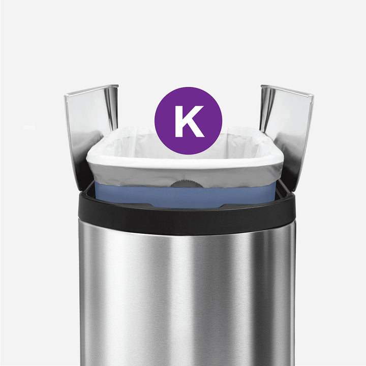 Code K 60 Count, Genuine Custom Fit Liners, Drawstring Trash Bags in Dispenser Packs, 35-45 Liter / 9.2-12 Gallon, Blue