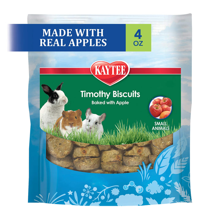 Timothy Biscuits Baked Treat for Pet Guinea Pigs, Rabbits & Other Small Animals, Apple, 4 oz