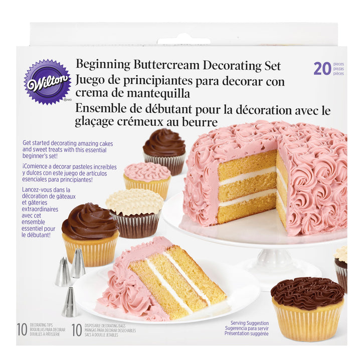 Beginning Buttercream Decorating Set, 20-Piece Cake Decorating Kit