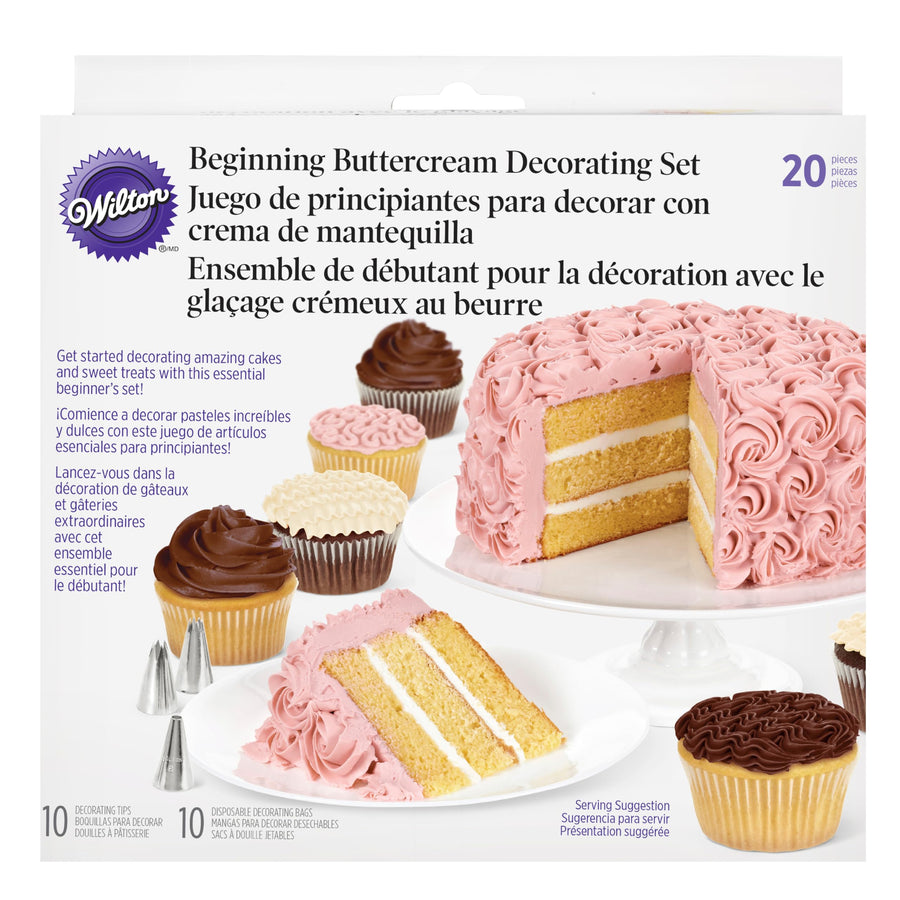 Beginning Buttercream Decorating Set, 20-Piece Cake Decorating Kit