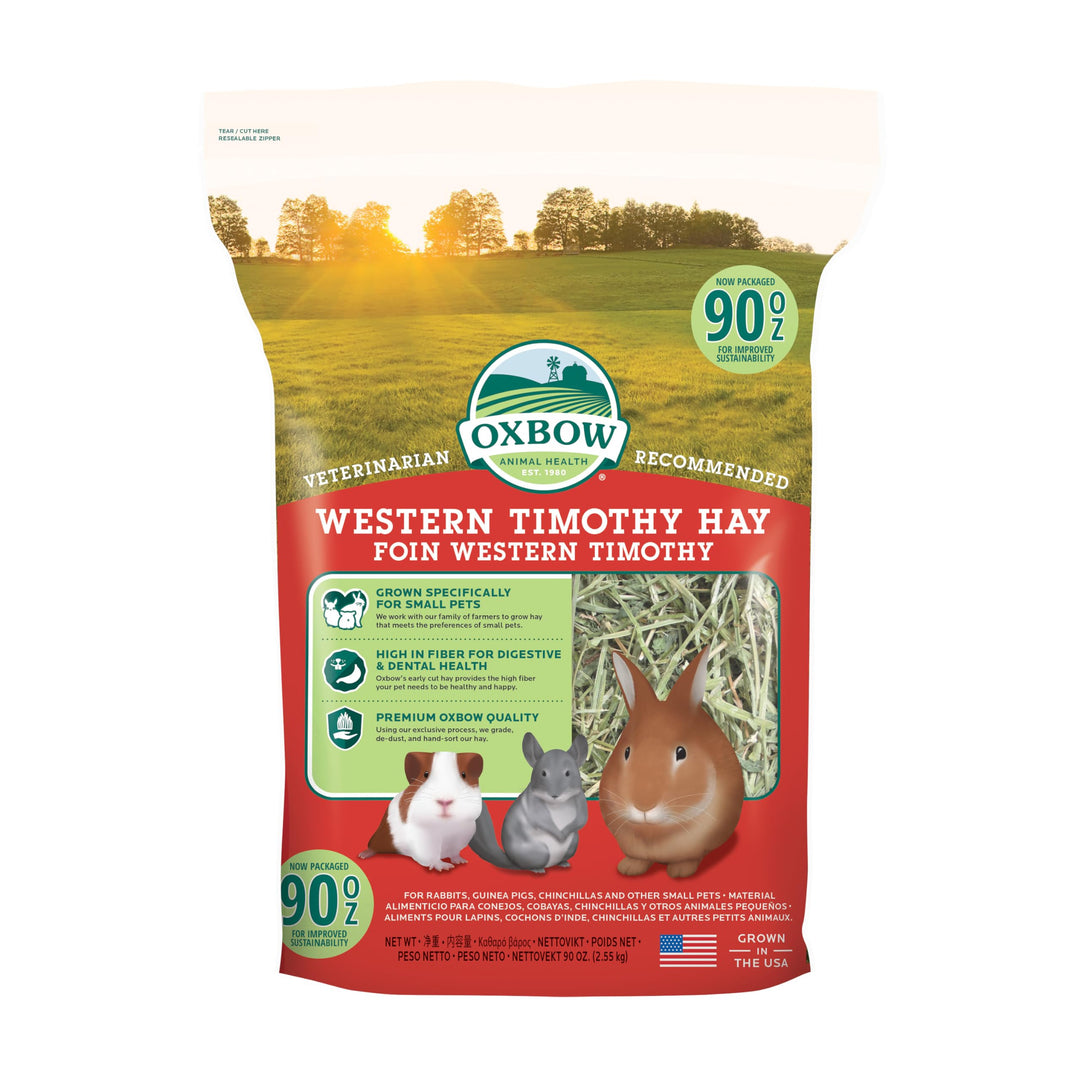 Animal Health Western Timothy Hay, Guinea Pig Hay, Small Pet Bunny Supplies, All Natural Grass for Guinea Pig, Bunny, Chinchilla & Hamster, Rabbit Supplies for Bunnies, 90 oz. bag