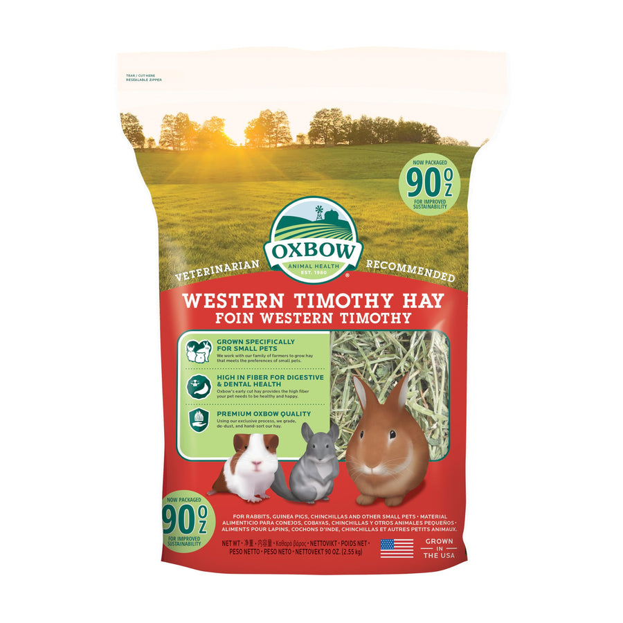 Animal Health Western Timothy Hay, Guinea Pig Hay, Small Pet Bunny Supplies, All Natural Grass for Guinea Pig, Bunny, Chinchilla & Hamster, Rabbit Supplies for Bunnies, 90 oz. bag