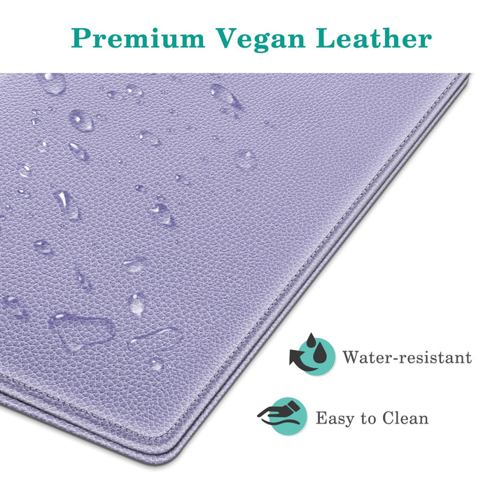 Server Book Organizer with Zipper Pocket, PU Leather Restaurant Guest Check Presenters Card Holder for Waitress, Waiter, Bartender (Lilac Purple)