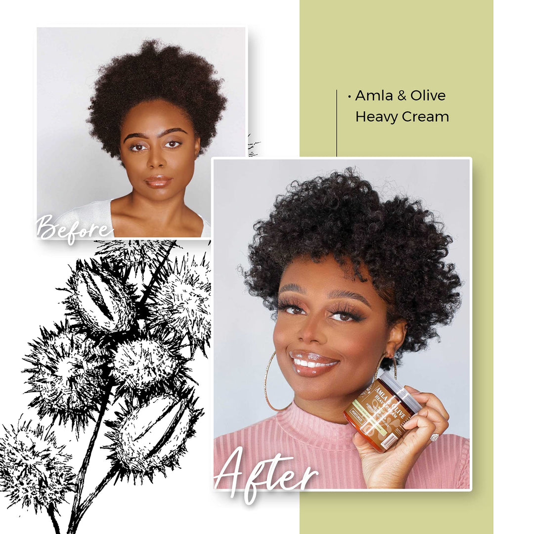 Amla & Olive Heavy Cream - Moisturizing Balm for Extremely Dry & 4C Hair - Adds Soft, Supple Moisture & Hydration to Afros, Coils, Curls, Puffs, Twists, Braids, Locs & More (8.9 oz)