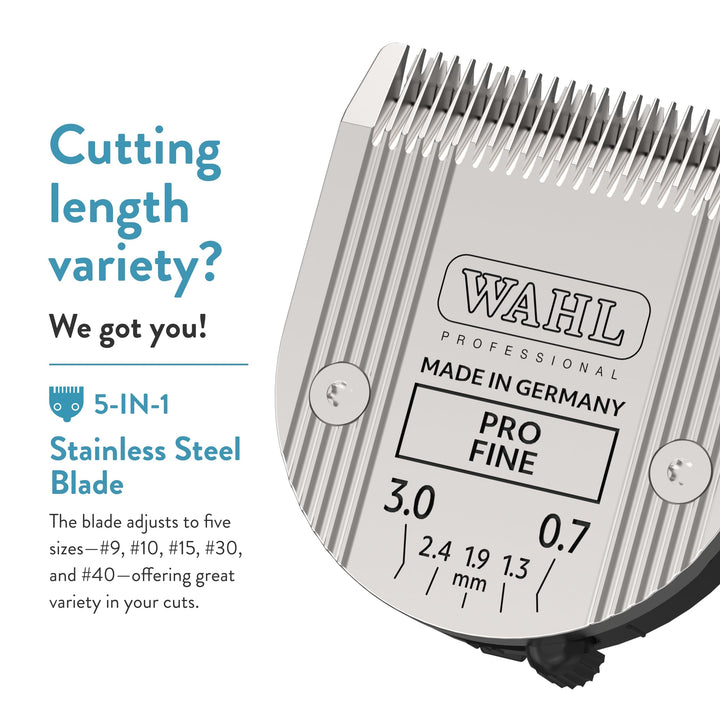WAHL Professional Animal 5-in-1 Adjustable Blade Arco, Bravura, Chromado, Creativa, Figura, and Motion Pet, Dog, and Horse Clippers - Fine (2179-301)