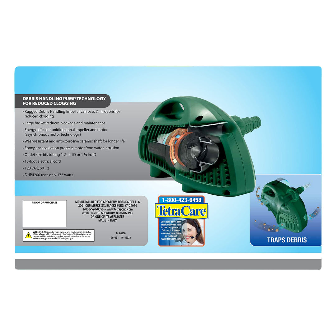 Pond Debris-Handling Pump, Energy Efficient, UL Listed, Up to 4,000 gallons