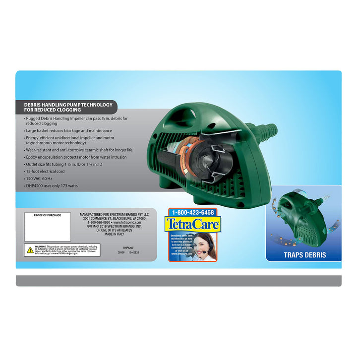 Pond Debris-Handling Pump, Energy Efficient, UL Listed, Up to 4,000 gallons