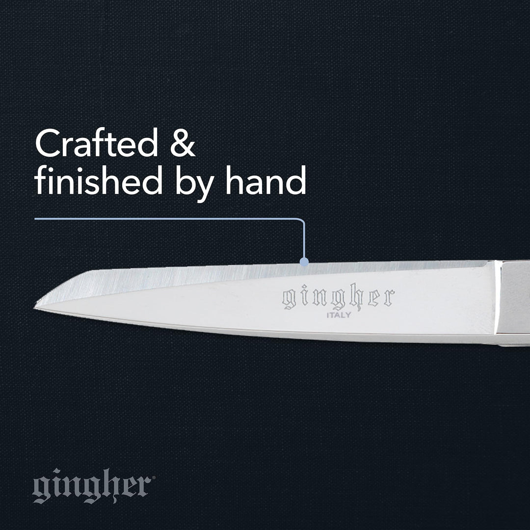 Gingher Dressmaker's Fabric Scissors, 8 Stainless Steel Shears, Sharp Knife Edge Steel Sewing Scissors with Protective Sheath, Sewing Scissors for Fabric Cutting and Tailoring, Holds Fabric Flat