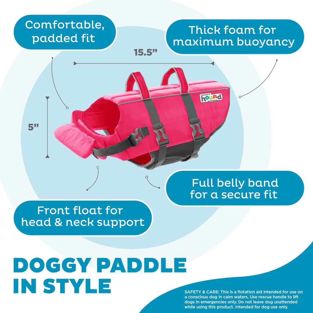 Granby Splash Pink Dog Life Jacket, Medium
