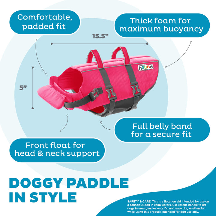 Granby Splash Pink Dog Life Jacket, Medium