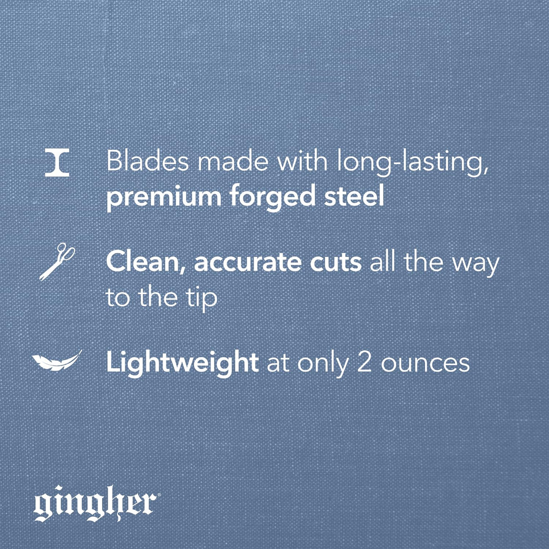 Gingher Featherweight Bent Handle Scissors - 8 Stainless Steel Shears - Sharp Fabric Scissors - Black