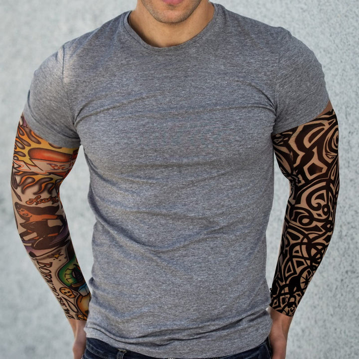 Tattoo Sleeves for Men, 6Pcs Arm Sleeves Fake Tattoos Sleeves to Cover Arms Sun Protection Sleeves Tattoo Sleeve Covers Tattoo Cover Up Sleeve Temporary Tattoo Sleeves for Men and Women (Set 5)