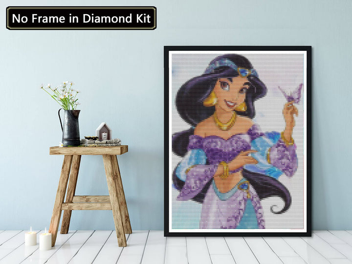 5D DIY Diamond Art Kits for Adults Princess, Diamond Painting Cartoons Girl, Paint by Numbers Full Round Drill Cross Stitch Crystal Rhinestone Home Wall Decoration 12x16 inch-10