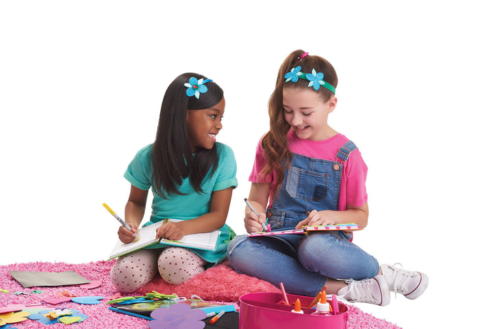 Goody Girls Trolls Poppy Flower Sparkle Headwrap Green with Blue Flowers (Pack of 3)