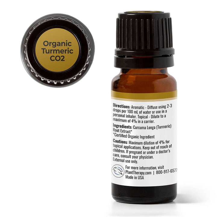 USDA Certified Organic Turmeric CO2 Essential Oil 10 mL (1/3 oz) 100% Pure, Undiluted, Therapeutic Grade