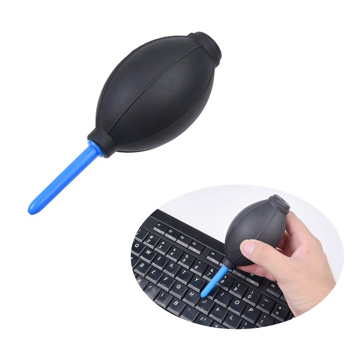 Keyboard Cleaning Kit - 1x Mini Brush, 1x Cleaning Brush, 1x Keyboard Cap Remover, 1x Air Blower and 1x Cleaning Cloth - Also for Laptops, Camera Lenses, Glasses - Home and Office