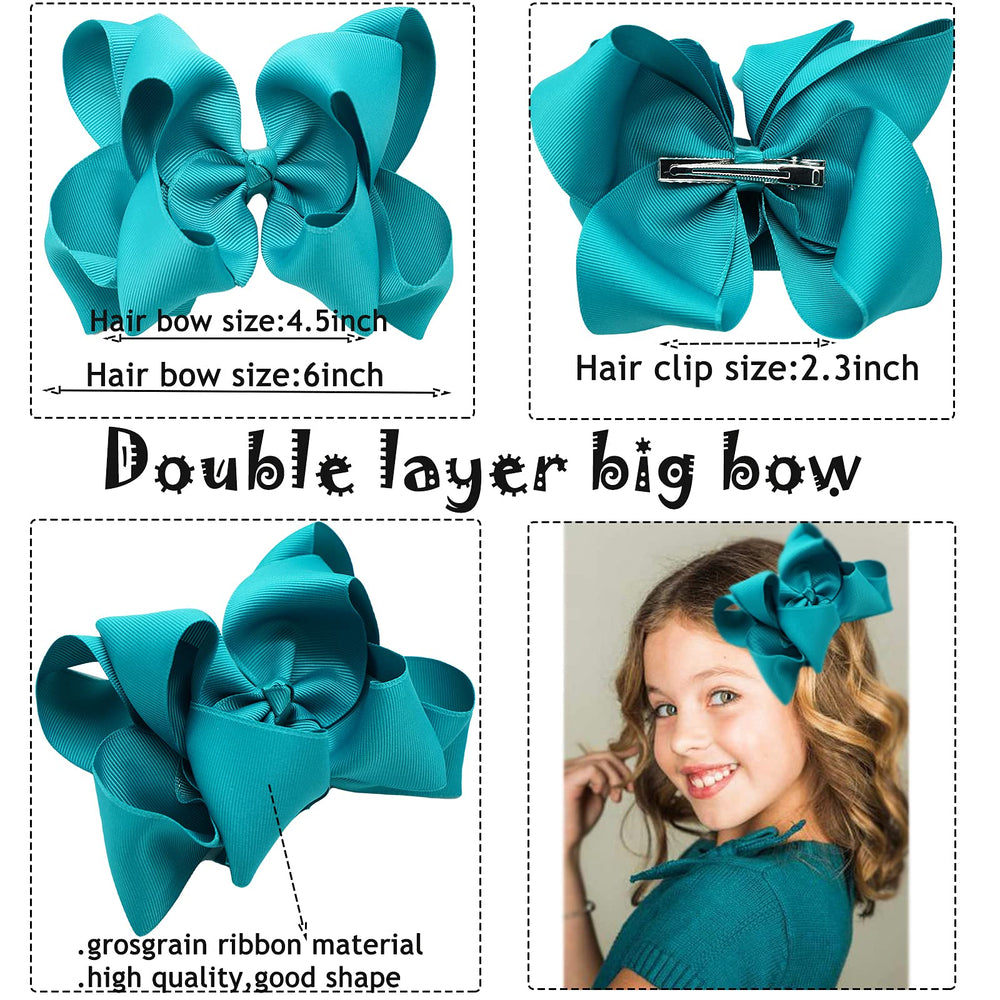 30PCS Girls Hair Accessories - Glitter Grosgrain Ribbon 4.5Inch Alligator Clips in Pairs for Toddlers and Kids