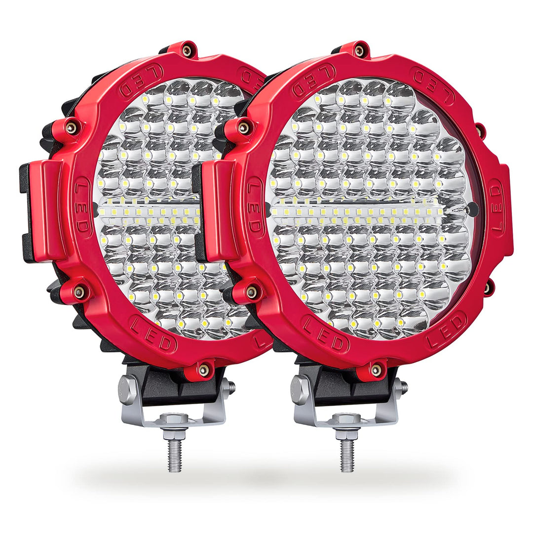 Round LED Light Pods Offroad 7 Inch, 120W 10000lm LED Off Road Driving Auxiliary Fog Lights 12V 24V for Trucks ATV SXS RZR UTV Golf Cart 4x4 Car Offroad Lighting Waterproof (2 Pack)