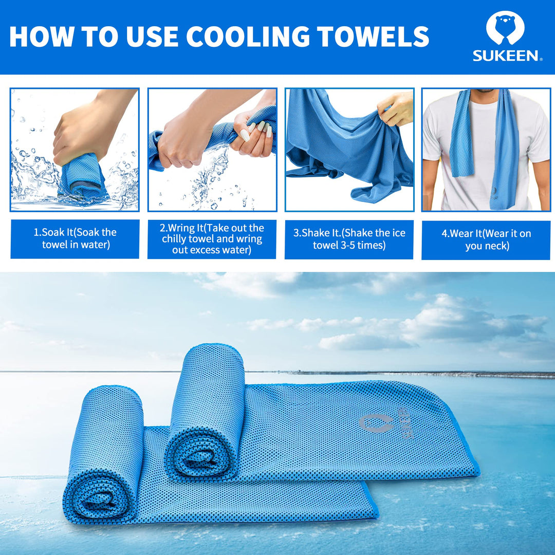 [4 Pack Cooling Towel (40x12),Ice Towel,Soft Breathable Chilly Towel,Microfiber Towel for Yoga,Sport,Running,Gym,Workout,Camping,Fitness,Workout & More Activities