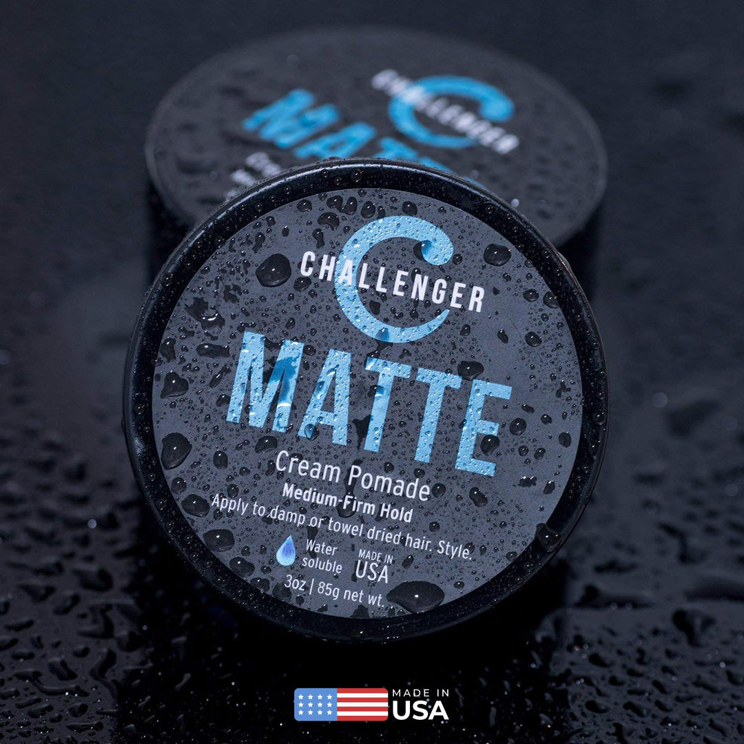 Men’s Matte Cream Pomade | Natural Shine Free Finish Product | Clean & Subtle Scent | Medium Firm Hold & Travel Friendly | 3oz