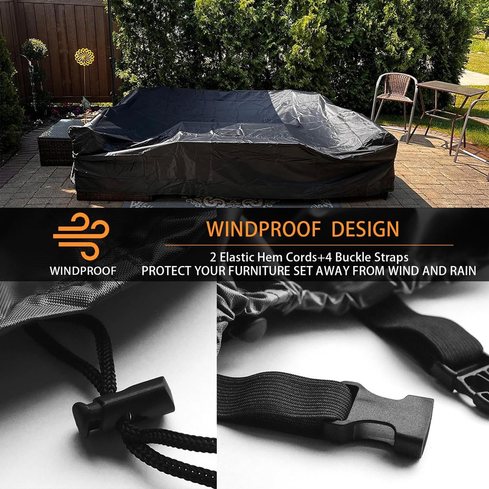 Patio Furniture Set Cover Outdoor Sectional Sofa Set Covers Outdoor Table and Chair Set Covers Water Resistant 78 Inch L x 62 Inch W x 30 Inch H