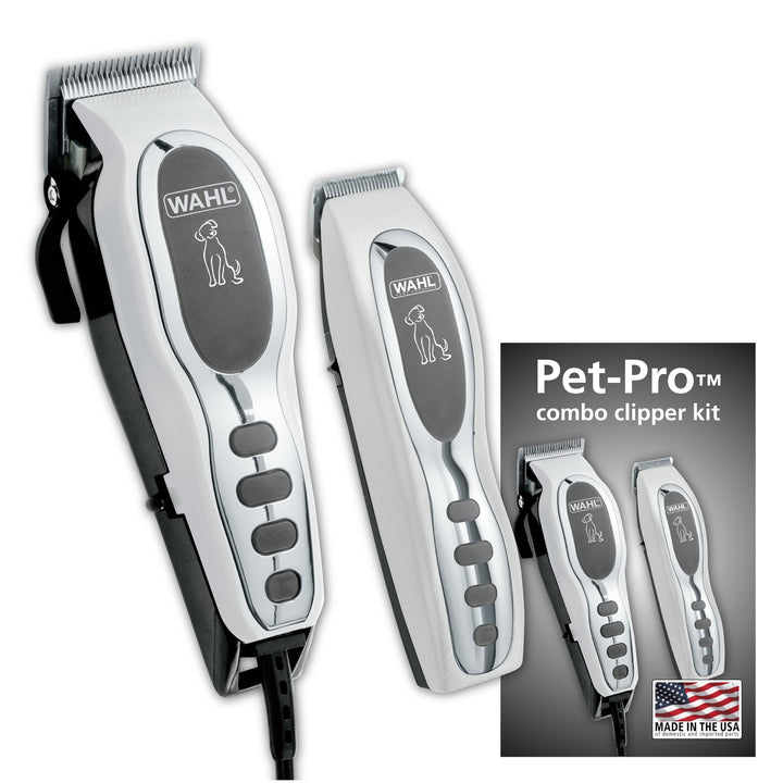 Pet-Pro Corded Clipper & Battery Trimmer Pet Grooming Combo Kit for Dogs with Light to Thick Coats, The Brand Used by Professionals - Model 9284