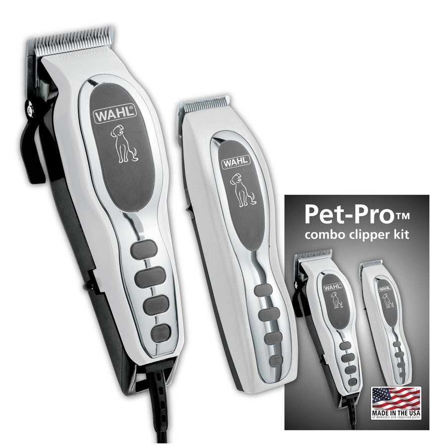 Pet-Pro Corded Clipper & Battery Trimmer Pet Grooming Combo Kit for Dogs with Light to Thick Coats, The Brand Used by Professionals - Model 9284