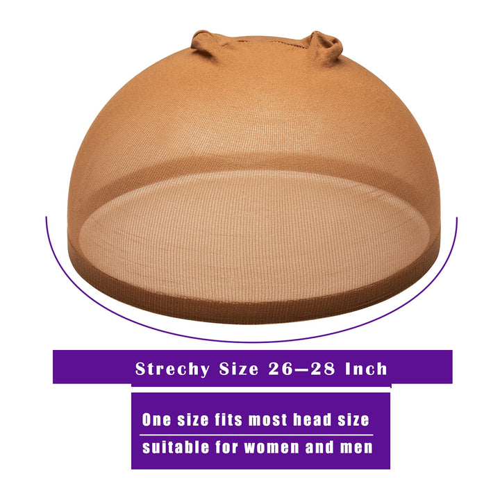Wig Cap 6 Pieces Nylon Wig Cap for Women for Wig Making Stocking Cap for Wigs Dark Brown Stocking Wig Cap Bald Cap for Wig Unisex (Wig Cap Dark Brown)
