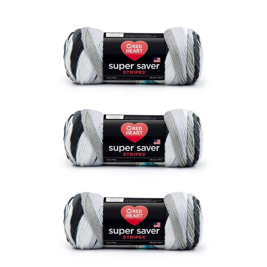 Super Saver Yarn, 3 Pack, Newspaper Stripe 3 Count