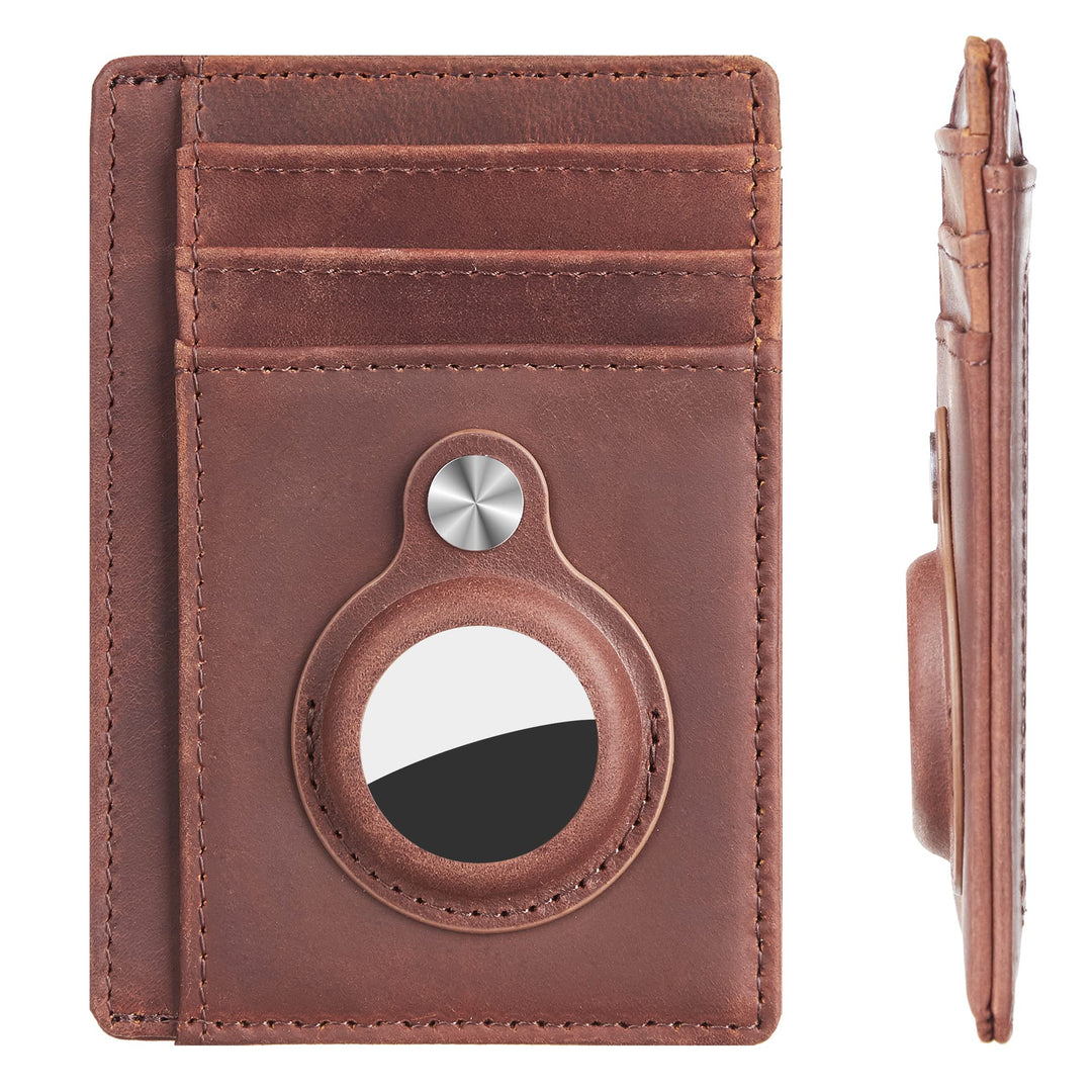 Slim Minimalist Front Pocket Air Tag Wallet, Mens Wallet with Airtag Holder