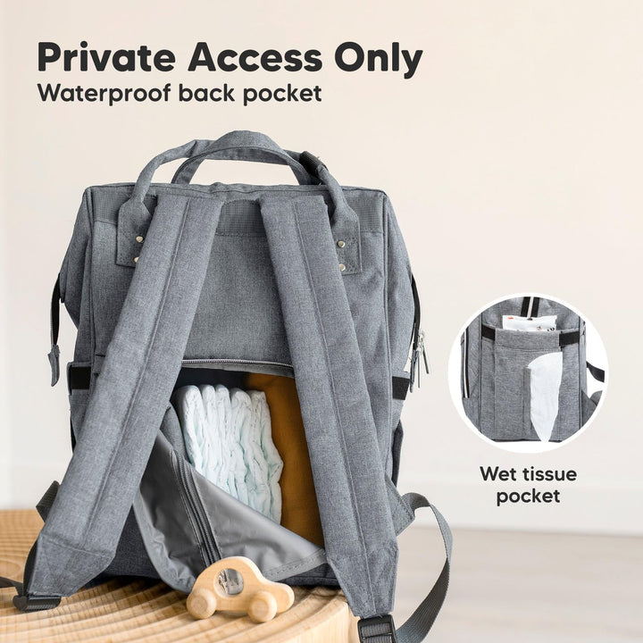 Baby Diaper Bag Backpack - Baby Bag for Boys, Girls, Waterproof Multi Function Baby Backpack, Large Diaper Bags for Baby Girl, Baby Boy, Travel Diaper Bag with Changing Pad (Classic Gray)