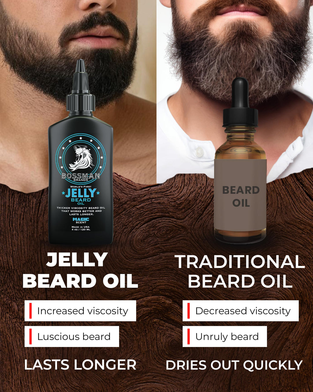 Beard Oil Jelly (4oz) - Beard Growth Softener, Moisturizer Lotion Gel with Natural Ingredients - Beard Growing Product (Magic Scent)