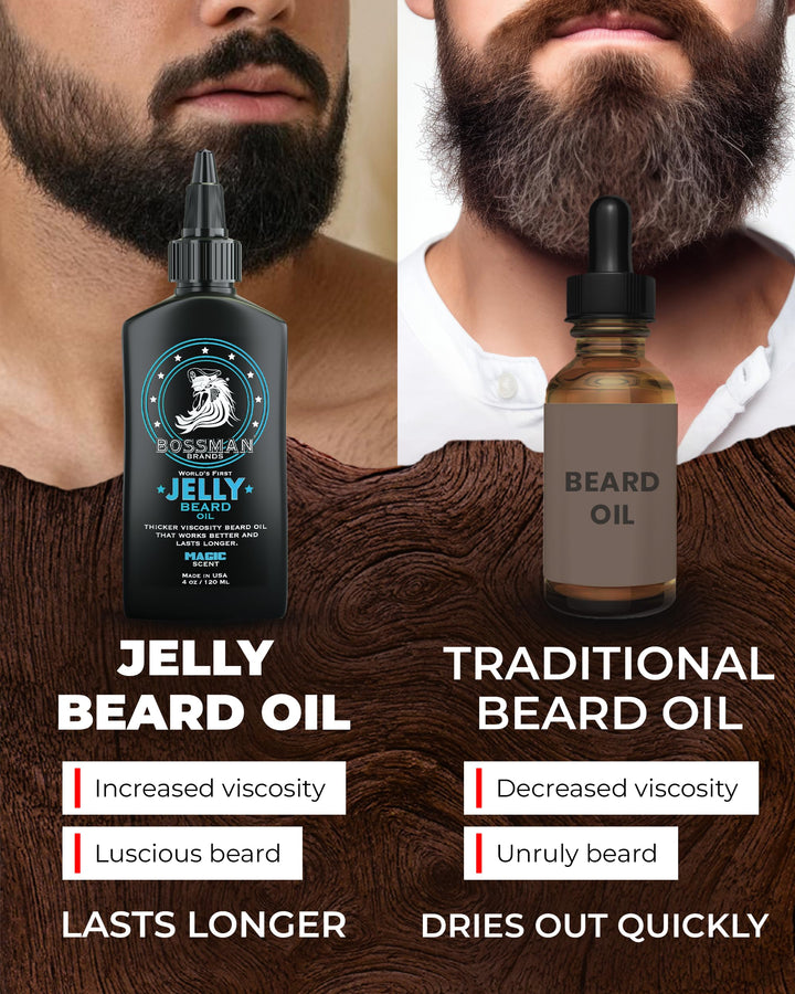 Beard Oil Jelly (4oz) - Beard Growth Softener, Moisturizer Lotion Gel with Natural Ingredients - Beard Growing Product (Magic Scent)