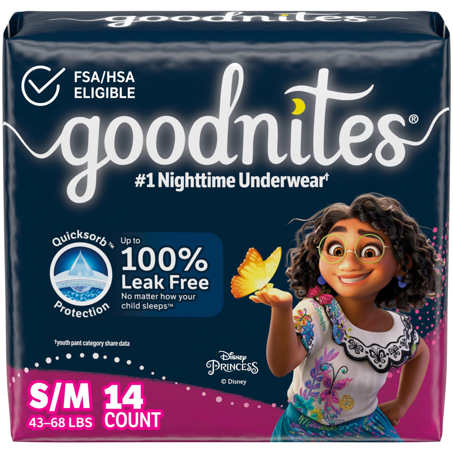 Goodnites Underwear for Girls Jumbo Pack, Small/Medium, 14 ct