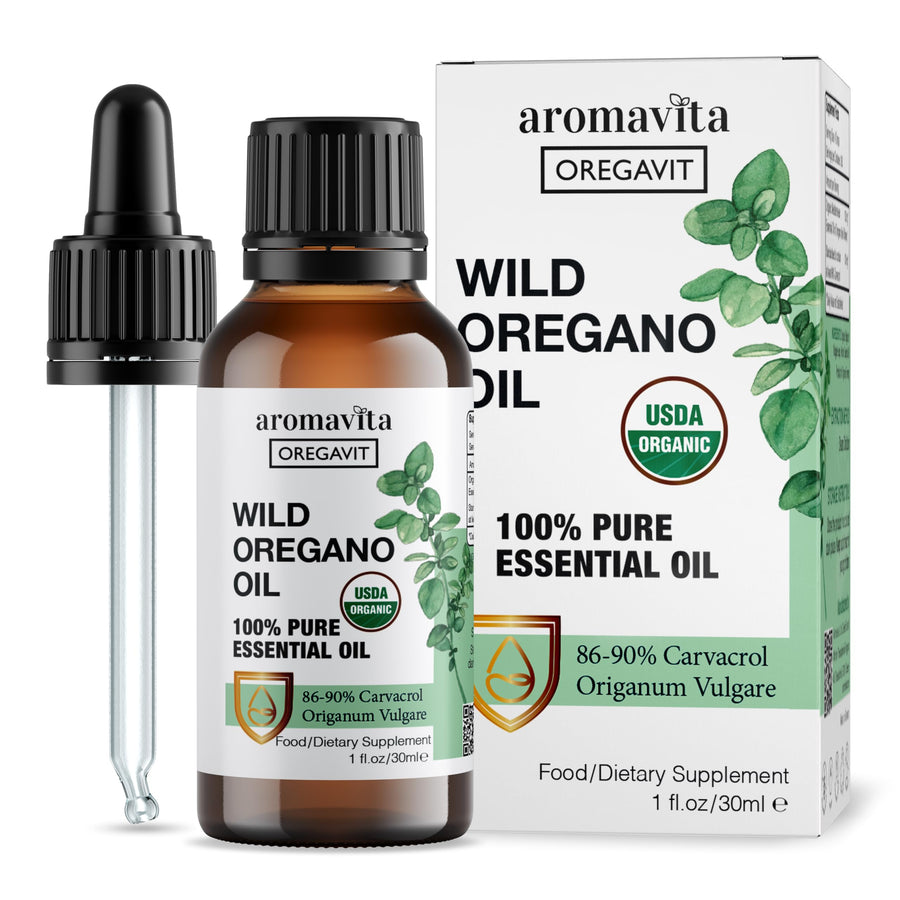 Wild Oregano Oil Organic - 100% Pure Undiluted Organic Wild Oregano Oil with 86-90% Carvacrol, Immune Support - Plant-Based, Herbal Supplement - Vegan, Non GMO, Gluten Free, 1fl.oz/30ml