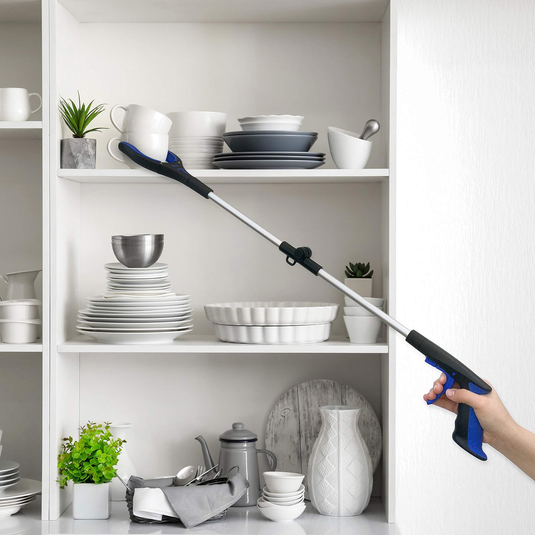 34 Inch Extra Long Reacher Grabber - Foldable Gripper and Reaching Tool with Rotating Jaw