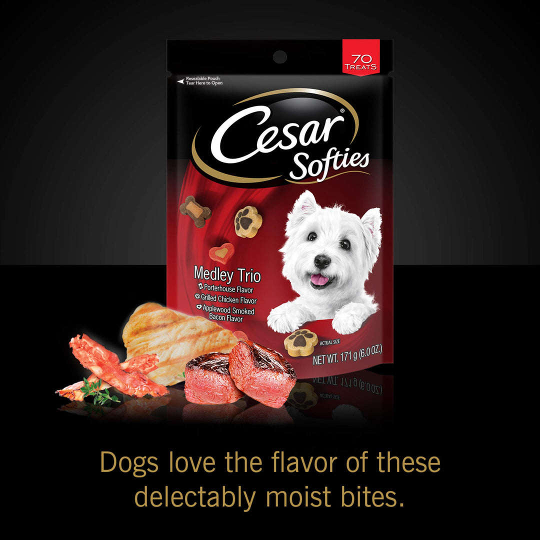 CESAR SOFTIES Chewy Small Dog Medley Trio, 6 Oz Pouch (Pack of 8)