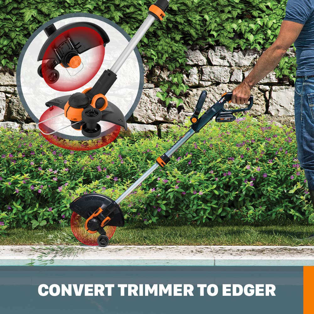 Worx String Trimmer Cordless GT3.0 20V PowerShare 12 Edger & Weed Trimmer (2 Batteries & Charger Included) WG163