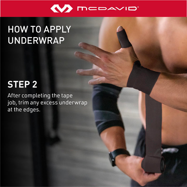 Athletic Foam UnderWrap, Lightweight Sports Wrap for Pre-Taping Support & Protection, All-Day Comfort, Black, 2-Pack (30 yards each)