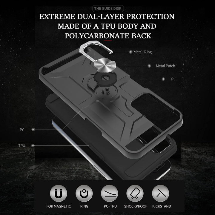 for TCL ReVVL V+ 5G Case,T Mobile Revvl V Plus 5G Case with HD Screen Protector,360 Degree Rotating Ring Kickstand Holder Dual Layers of Shockproof Case Revvl V+ 5G 6.82-ZS Rose Gold