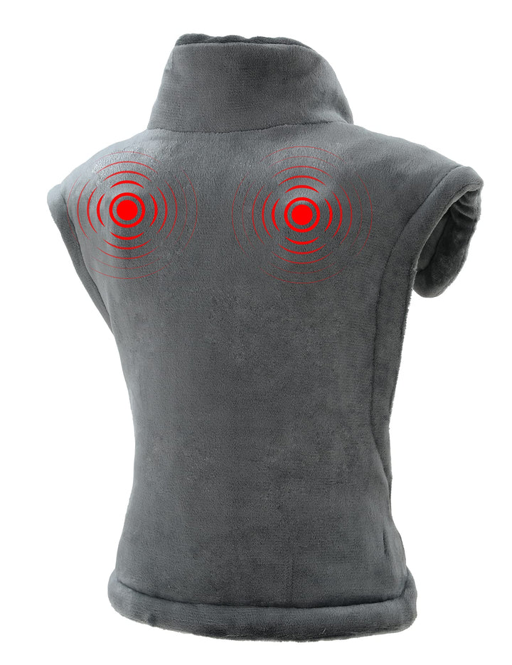 Heating Pad for Back Pain Relief, EVAJOY 24 x 29.5 Large Size Electric Heating Pad for Neck, Back, Shoulders with 3 Heat Levels, 6 Massage Settings, 2H Auto Shut-Off, Gray (AMZEJ-BD033G01)