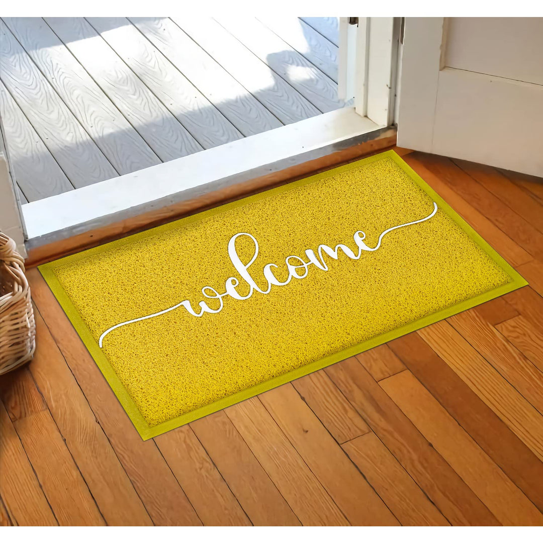 Yellow Outdoor Mat Front Door Indoor Welcome Doormat,Anti Slip Rubber Door Mat,Quickly Trap Dirt Easy to Clean