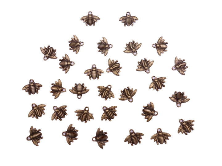 100 Pcs Alloy Bee Charms Honeybee Pendant for DIY Craft Necklace Bracelet Jewelry Making(Antique Bronze)