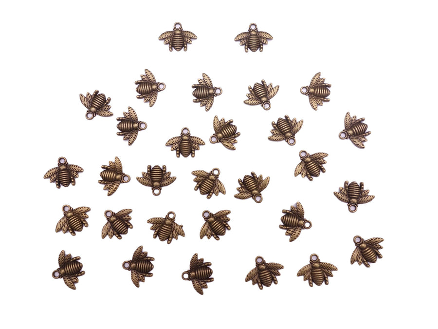 100 Pcs Alloy Bee Charms Honeybee Pendant for DIY Craft Necklace Bracelet Jewelry Making(Antique Bronze)