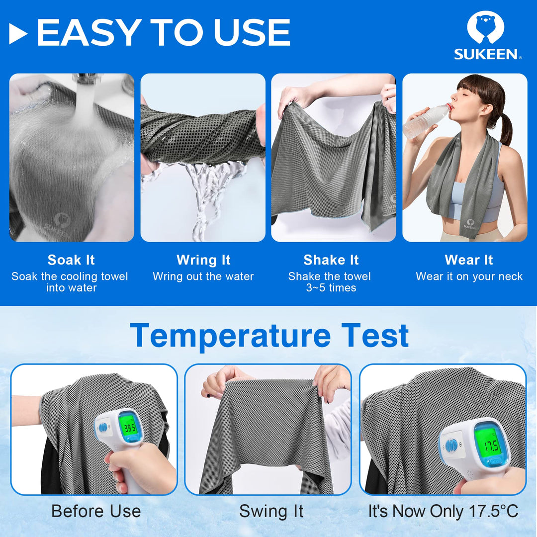 Cooling Towel Instant Evaporative Cooling,Snap Cooling Towel for Sports,Yoga,Golf,Gym,Neck,Workout and More(40”x 12”)