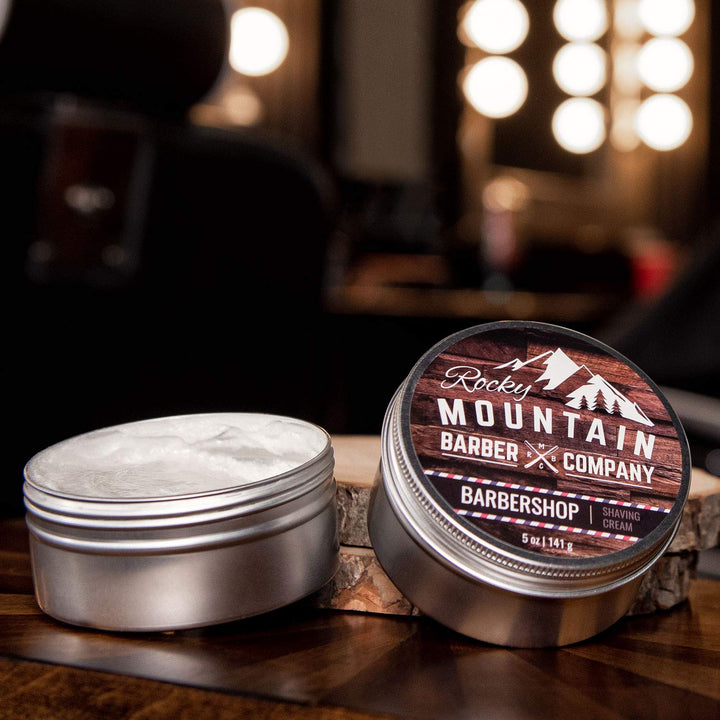 Shaving Cream for Men - Barbershop Scent - Thick Lather for Traditional and Cartridge Shaving - 5oz Tin